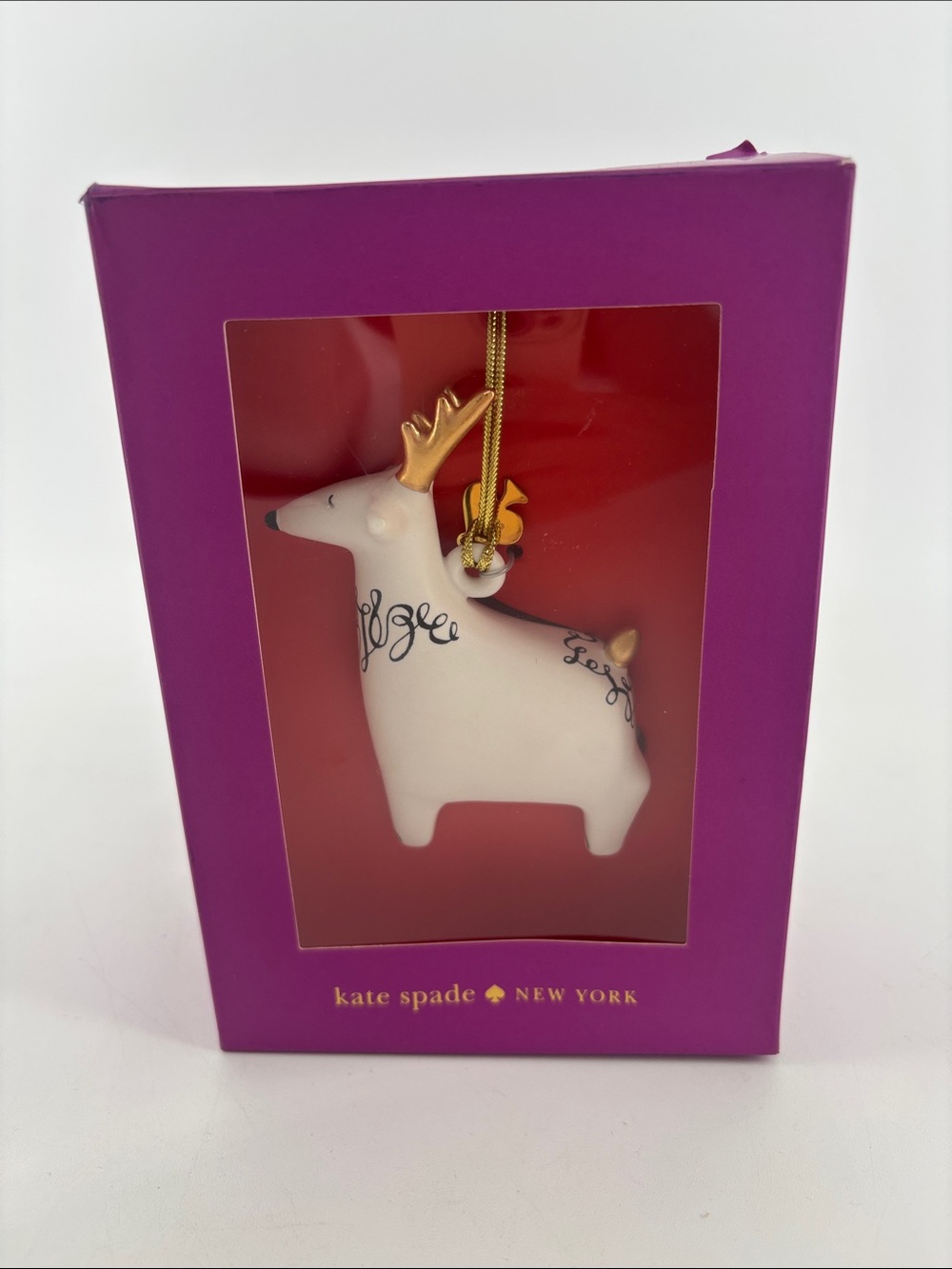 Kate Spade Lenox woodland park reindeer ornament
